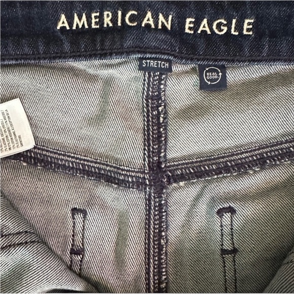 American Eagle Outfitters size 6 blue wash Super high -Rise Baggy wide leg - Picture 9 of 12